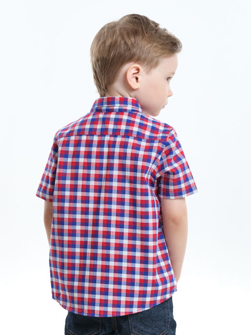 Рубашка для мальчика UD 7903 синяя клетка - Mini maxi фото 14