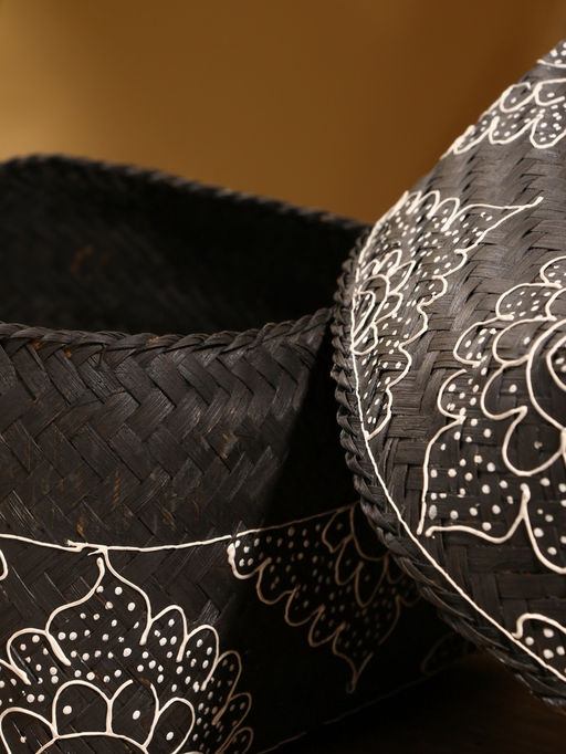 Корзинка плетёная «Бонтанг», 24×24×15 см, бамбук, тёмная