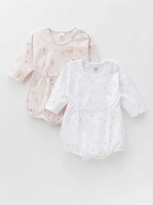 Комбинезон для девочки с длиным рукавом 2шт., бел/роз - Lesi kids фото 21