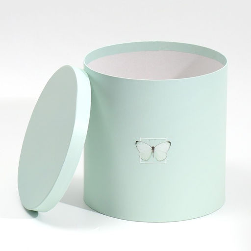 Набор круглых подарочных коробок 5 в 1 Бабочки, 23 23 25 15 15 15 см - Дарите счастье фото 6