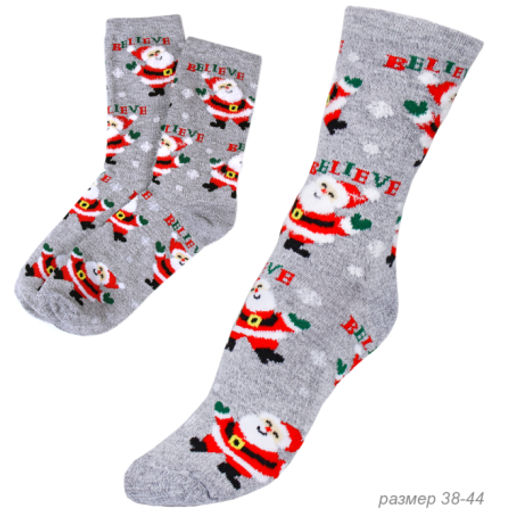 Носки р. 38-44 Новый год / ZH-7 /уп 1/ ОДНА ПАРА