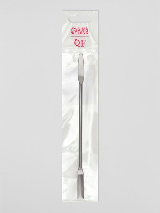 Шпатель для макияжа, двусторонний, 15 см, серебристый