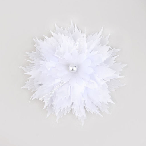 Бант для волос на резинке школьный, белый, 11 см, Принцессы