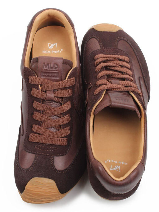 03-A885-5 BROWN Кроссовки женские (натуральная кожа, натуральная замша)