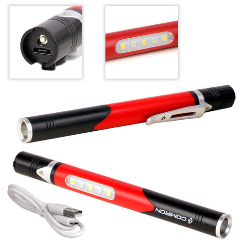 Фонарь универсальный COMIRON PEN RED корпус: жёсткий ABS, IPX5; свет: 1 XPG, 100lm, 5COB; аккум: 260 mAh, USB; красный /уп 60/ - ГалеонТрейд фото 8