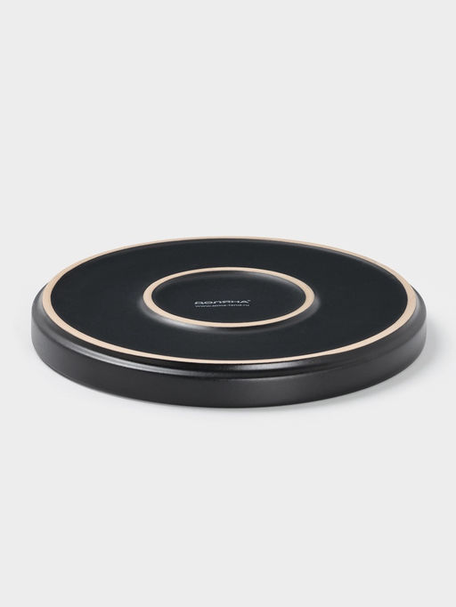 Тарелка Доляна «Гранит», d=20 см, керамика, чёрная