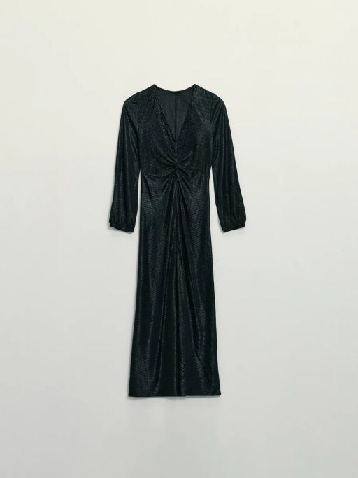 Платье из блестящей ткани с разрезом / Zarina