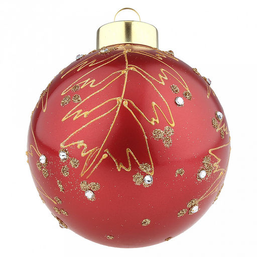Елочная игрушка шар стеклянная д9,5см, зеркально-красный, ручная художественная роспись, подарочная упаковка (Россия) - Домашняя мода фото 5