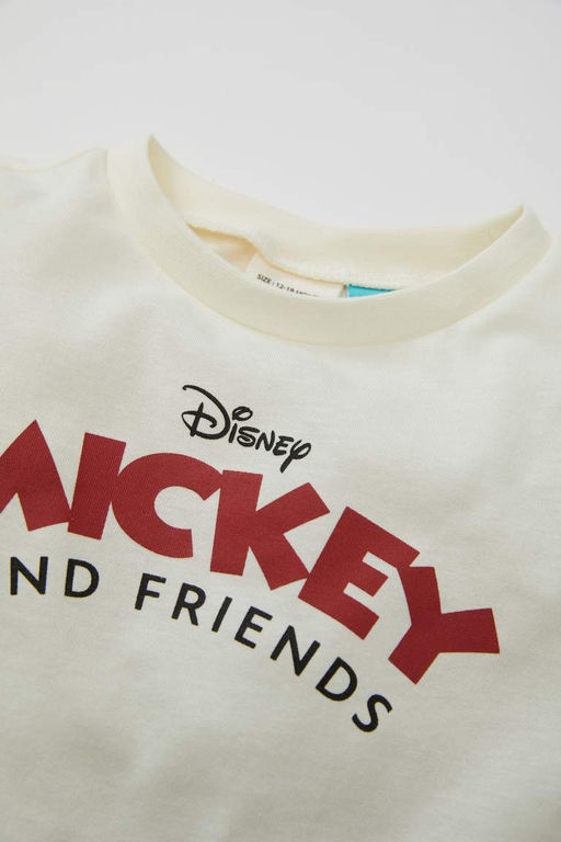 Футболка с короткими рукавами для маленьких мальчиков Disney Микки и Минни - Defacto фото 2