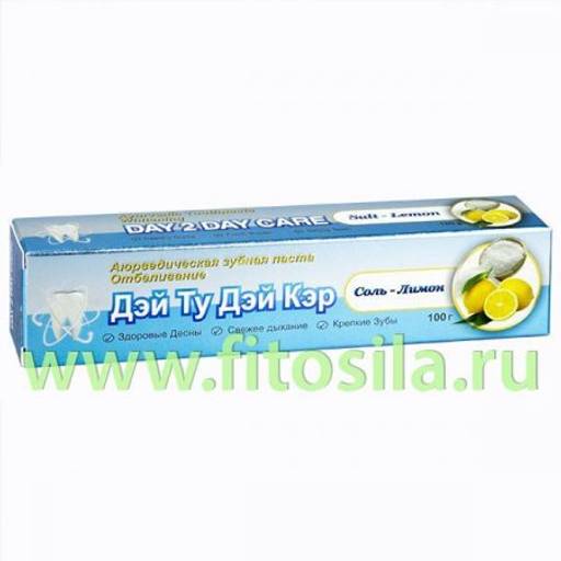 Зубная паста аюрведическая "Дэй Ту Дэй Кэр" Отбеливание Соль-Лимон, 100 г
