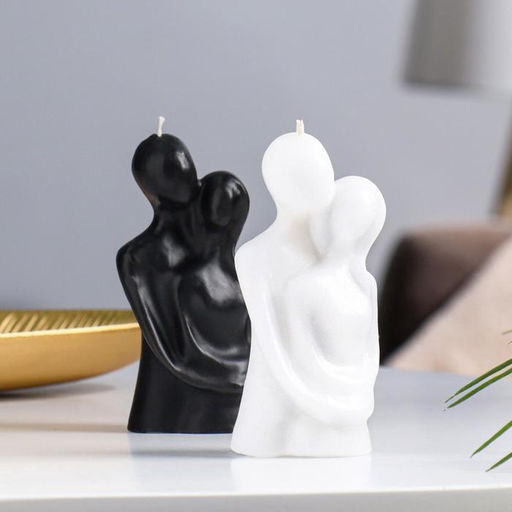 Цена за 3 шт. Свеча декоративная «Влюбленные», 12 см, белая