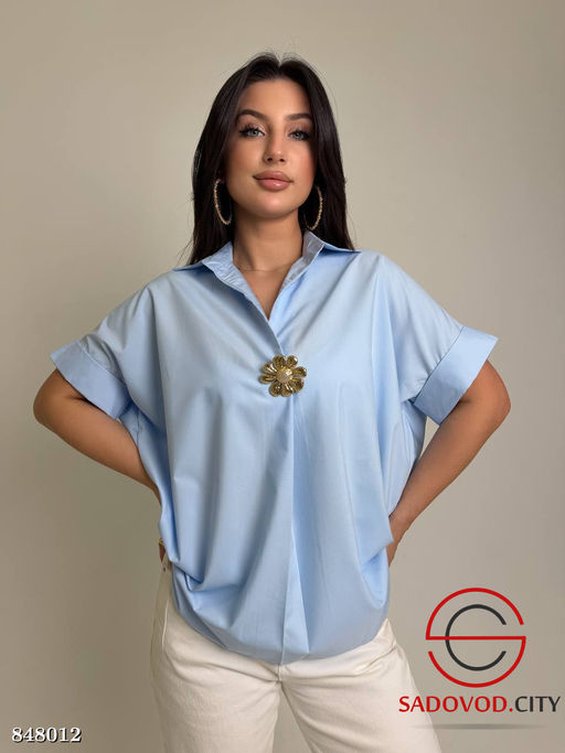 Блузка женская с брошкой - Bruno фото 3