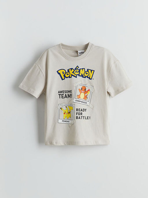 Bisiklet Yaka Pokemon Bask?l? Erkek ?ocuk Ti??rt