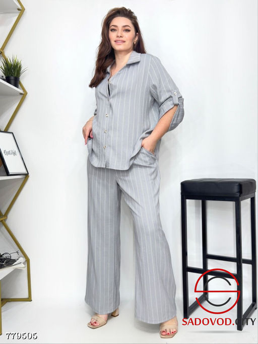 Костюм брючный двойка в полоску - Bruno фото 2