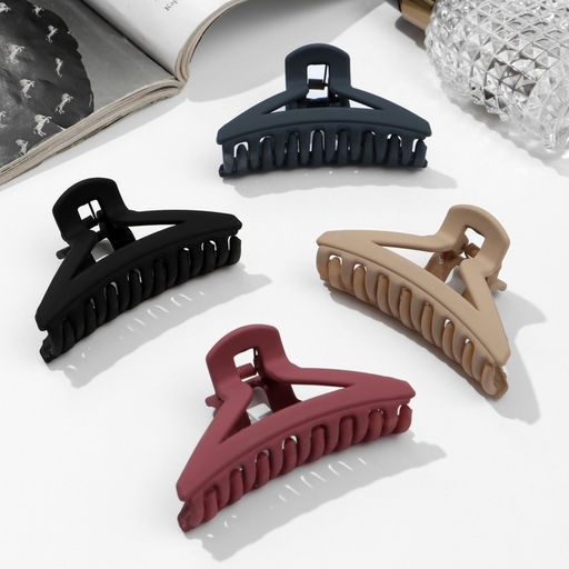 Цена за 12 шт. Крабик для волос «Матовый», углы, 7.5 см, МИКС