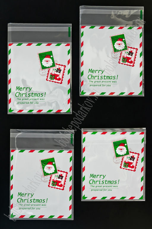 Пакеты фасовочные с рисунком Новогодний 10*10 см +3 см (100 шт) SF-7706, №2
