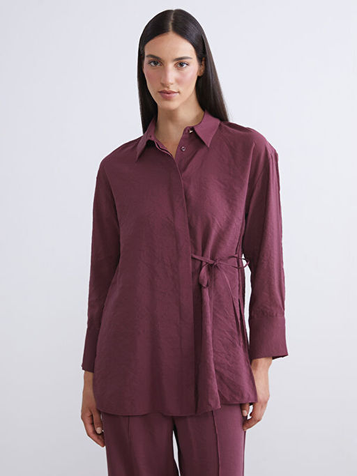 Oversize Modal Kar???ml? Kad?n G?mlek Tunik