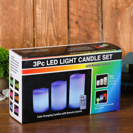 Свеча светодиодная «Тройка», с пультом, набор 3 шт.