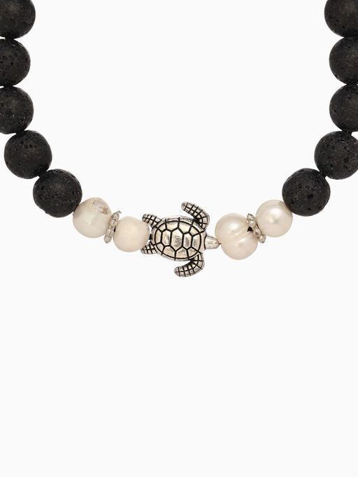 Браслет «Черепашка», длина 18 см, жемчуг, лава