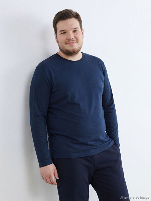 Bisiklet Yaka Uzun Kollu Erkek Ti??rt