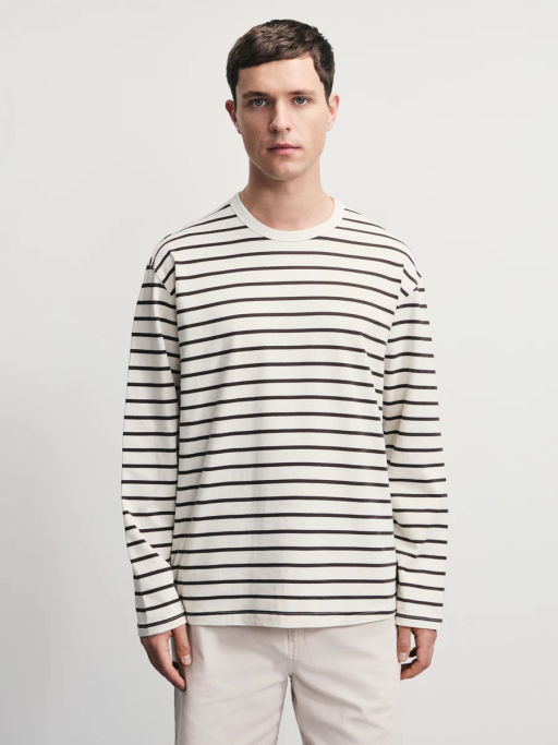 Лонгслив из 100% хлопка в полоску / Zarina  фото 3