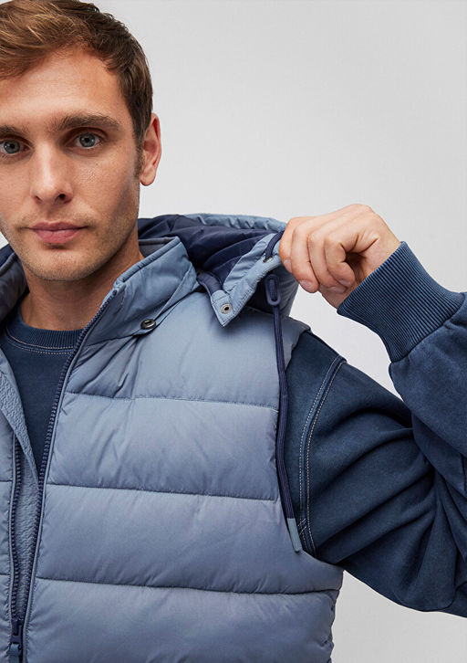 Kapusonlu Mavi Sisme Yelek  фото 6