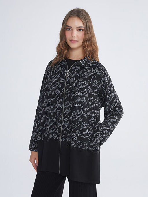 Polo Yaka Desenli Kad?n H?rka