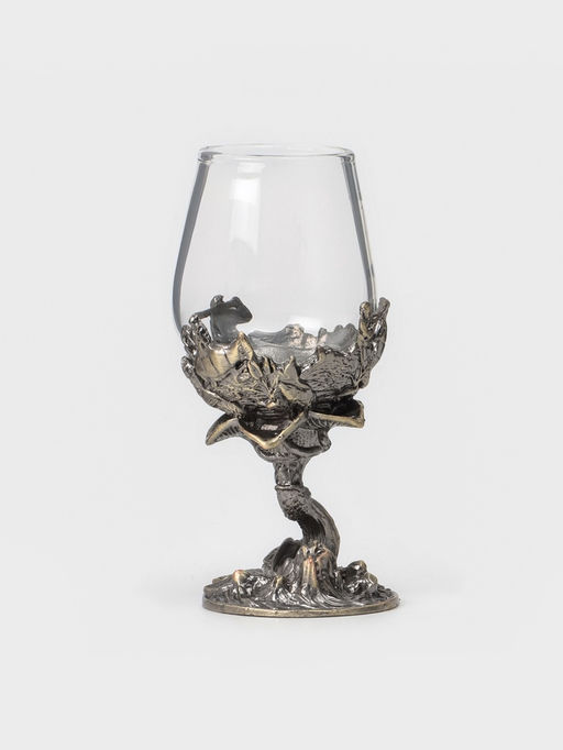 Рюмки для водки «Рыбалка», подарочный набор на 3 персоны, 50 мл, стекло, металл, цвет бронза