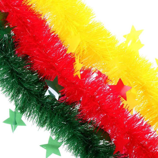 Цена за 10 шт. Мишура Искорка звёздочки, d-6 см, 200 см, микс - Зимнее волшебство фото 2