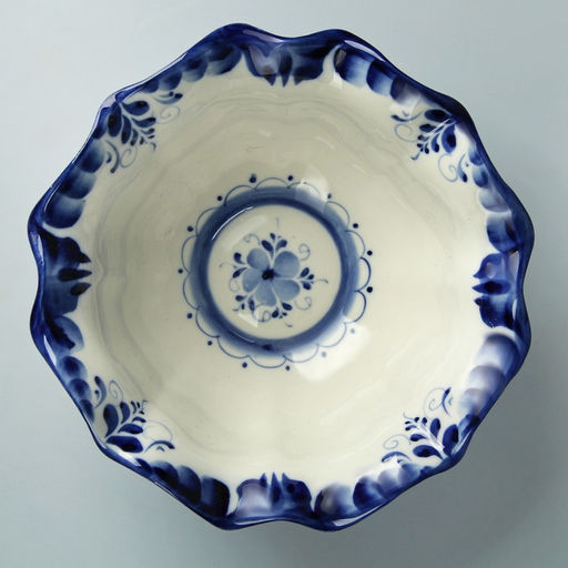 Салатник фарфоровый «Тюльпан», 19×19×7.5 см, гжель