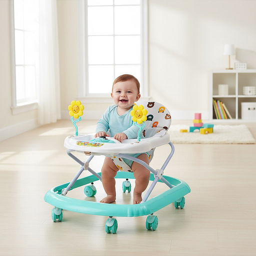 Ходунки "Цветочки" (цвет белый/мятный)