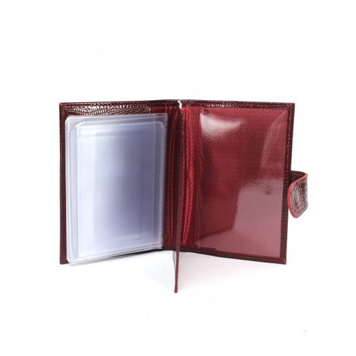 Обложка для авто+паспорт-Croco-ВП-1031 (с хляст, 5 внут карм) натуральная кожа бордо игуана (78) 265084  фото 3