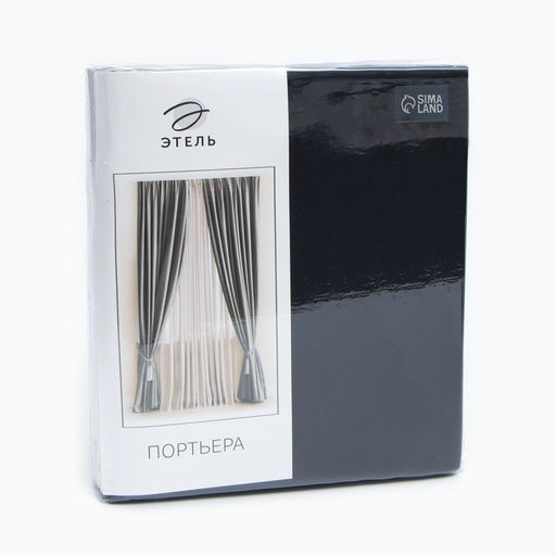 Штора портьерная «Этель», 270×300 см, черный, блэкаут