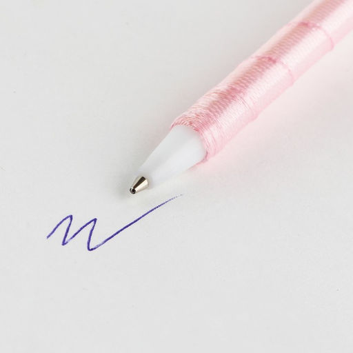 Ручка прикол, шариковая, синяя паста, 1.0 мм 8 марта: Хризантема с лентами