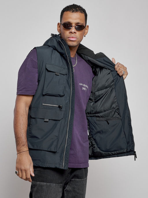 Куртка - жилетка трансформер 2 в 1 мужская зимняя темно-синего цвета 2409TS - Mtforce фото 29