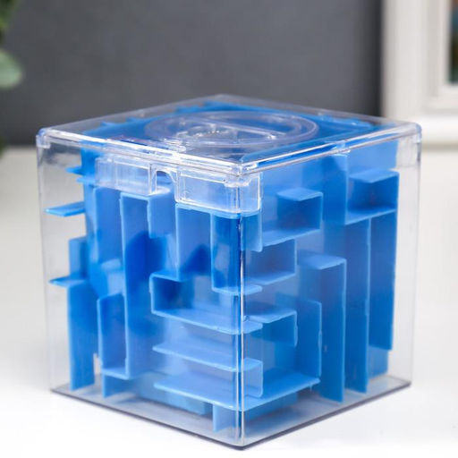 Копилка для денег головоломка пластик «Лабиринт в кубе», 9×9×9 см