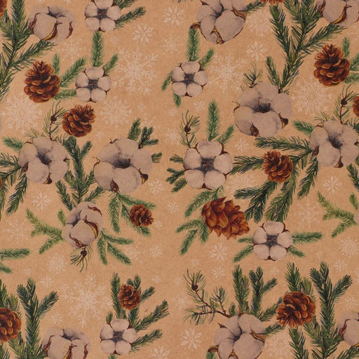 Цена за 10 шт. Бумага упаковочная крафтовая Шишки , 70 100 см - Дарите счастье фото 2