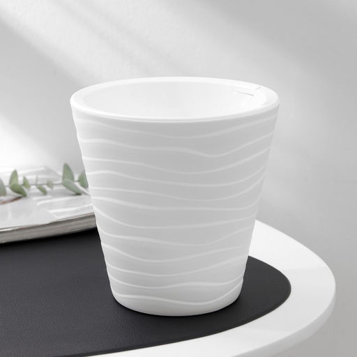 Кашпо для цветов со вставкой «Валенсия», 2 л, пластик, белое