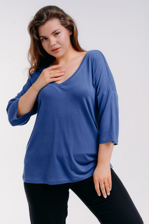 Футболка женская из вискозы Марина индиго - Амадэль фото 4
