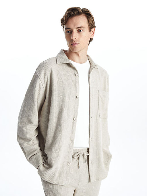 Regular Fit Uzun Kollu Erkek G?mlek Ceket