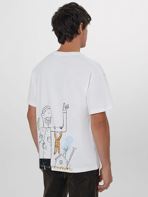 Футболка мужская белая с принтом