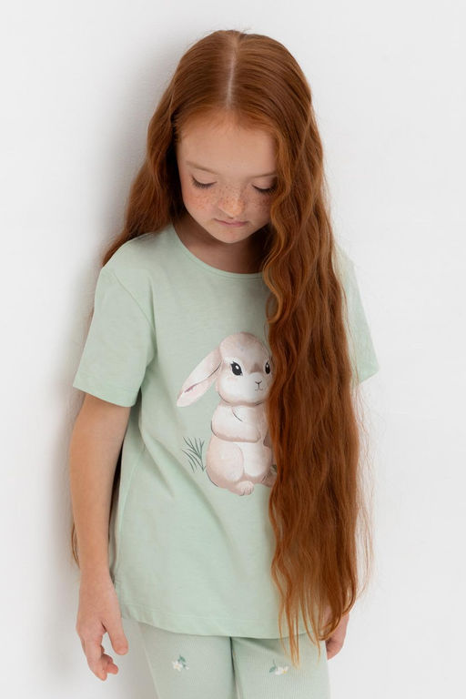 Crockid _ КР 302703/пастельно-зеленый к545 фуфайка (футболка) для дев  фото 4