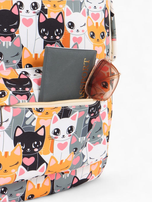 Набор: рюкзак школьный и пенал, с карманами, с принтом, размер 29?12?41 см, розовый