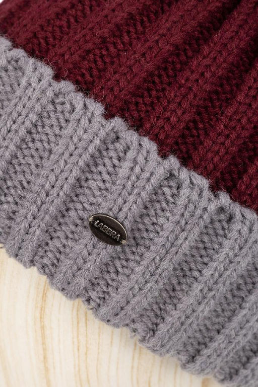 Шапка жен. шерсть+акр LB-I66001 grey/bordo - Labbra фото 9