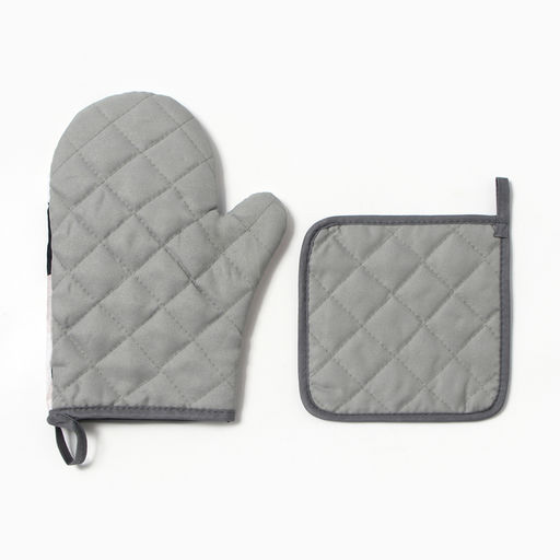 Набор кухонный «Be happy» варежка-прихватка 20×27 см, прихватка 17×17 см 100% п/э