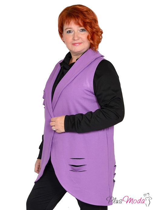 Жакет-дубленка Модель №1384 размеры 44-84 - Plusmoda фото 9