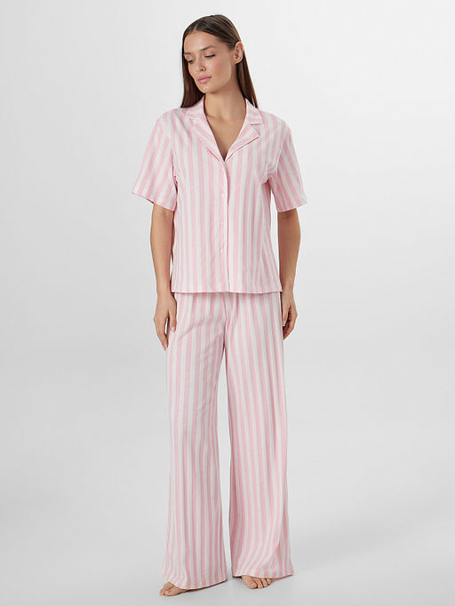 Комплект женский домашний розовый в полоску