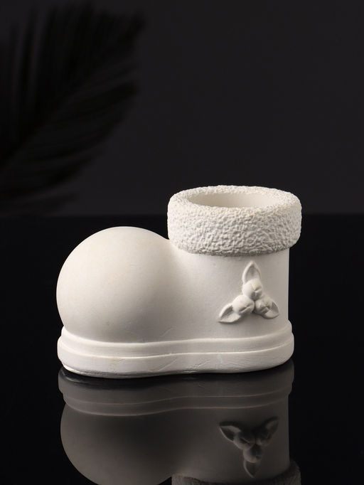 Подсвечник на 1 свечу Валенок, 10?7?6 см, натуральный, гипс