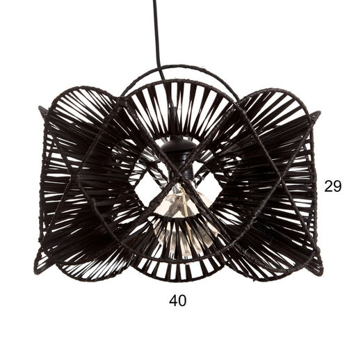 Светильник потолочный из ротанга «Бесконечность», 1×120 Вт, Е27, 40×40×25 см, чёрный