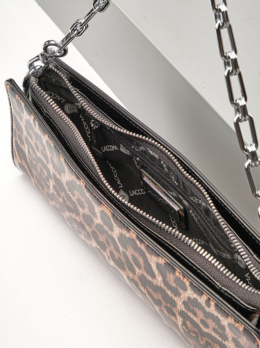LACCOMA клатч Y2216-леопард лак натуральная кожа полиэстер фото 6